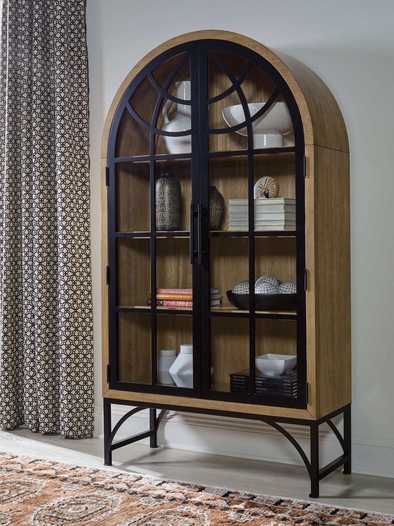 Gwenwich - Accent Cabinet - Natural / Black