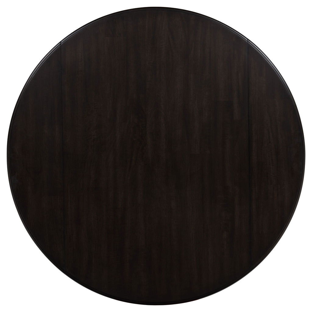 Catley 5-piece Round Drop Leaf Dining Table Set Dark Coffee
