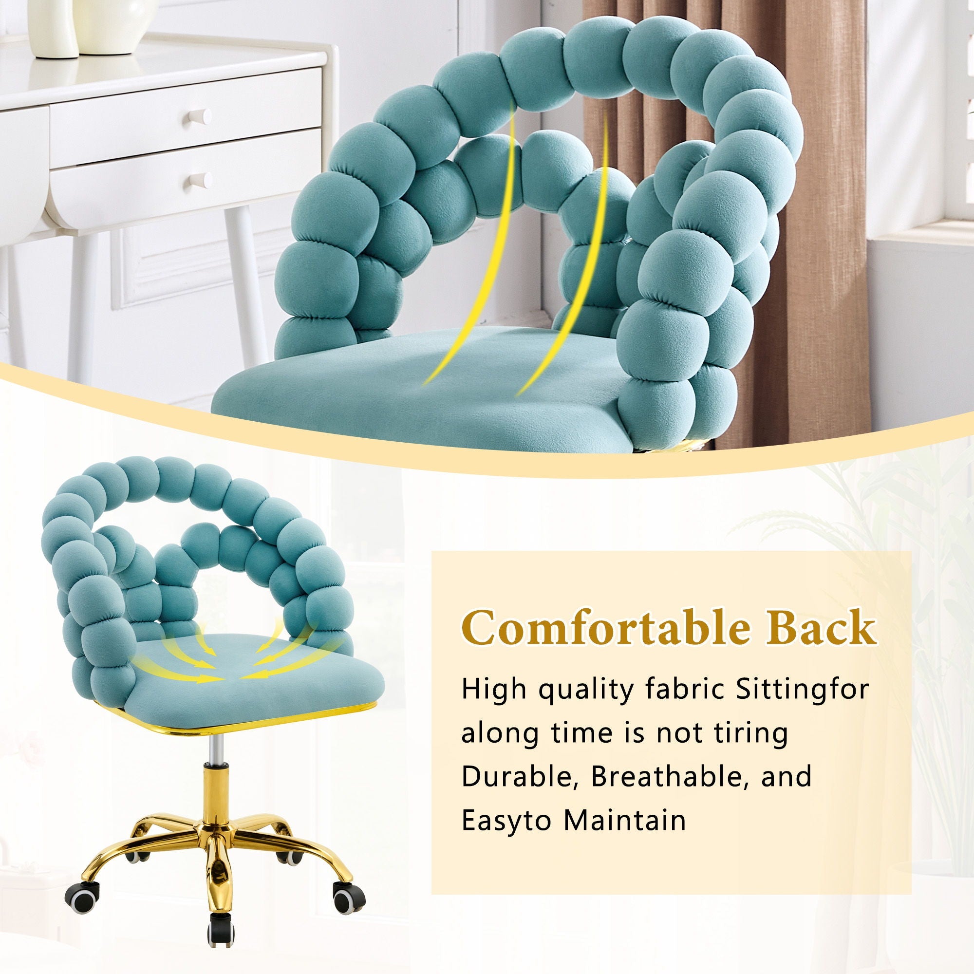 Puffy Bubble, Ball Chain Accent Chair With 5 Claw Casters
