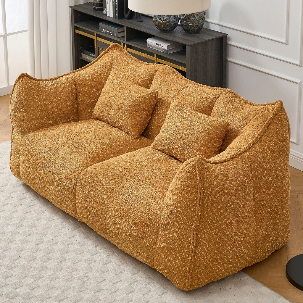 Comfortable Dual Beanbag Chair With High Resilience Foam Core For 2 People