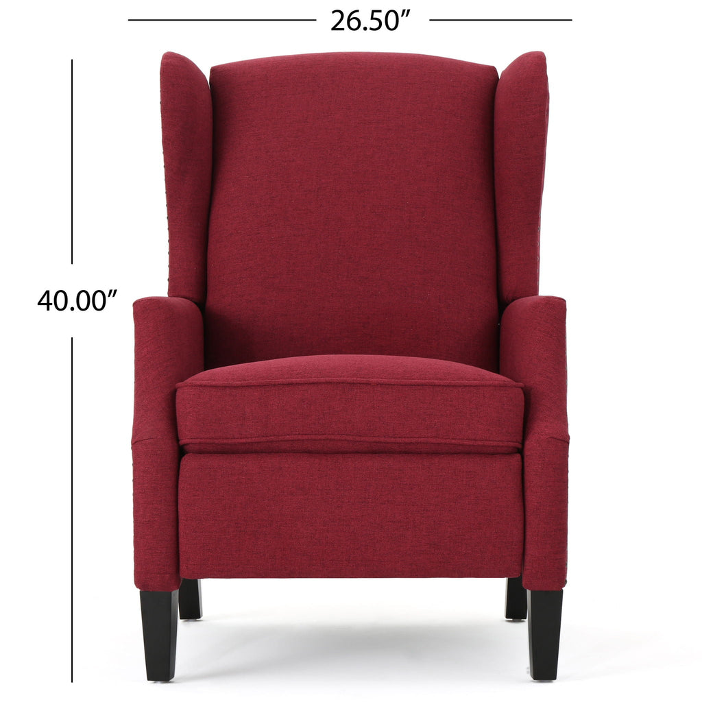Westeros Wing Back Fabric Upholstered Recliner