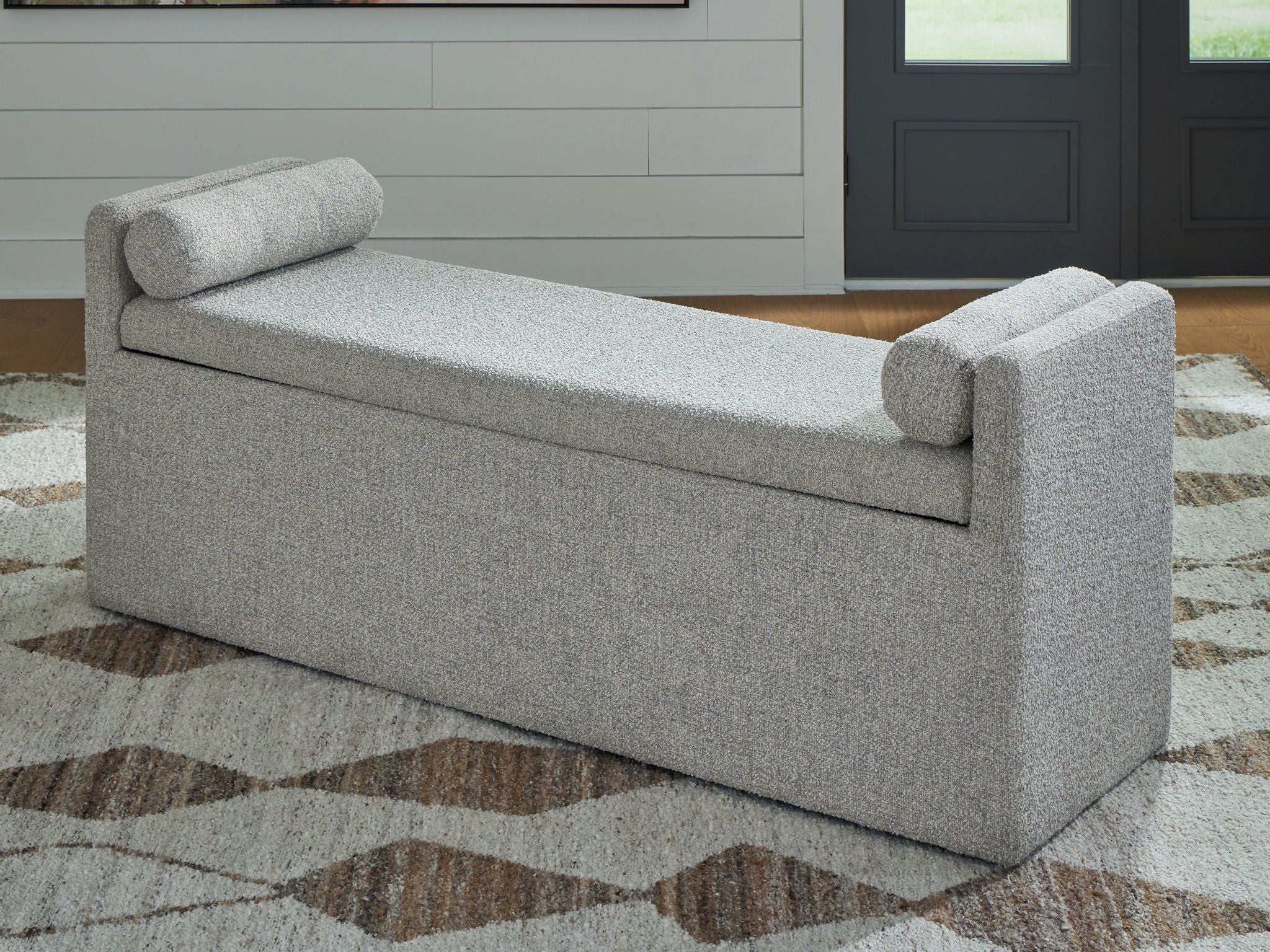 Galliden - Large Upholstered Dining Room Bench - Beige