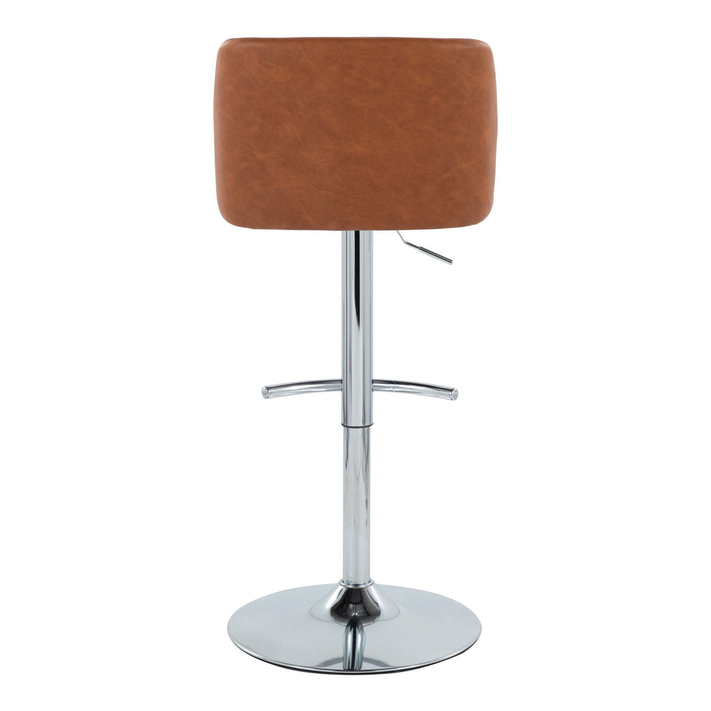 Toriano - Contemporary Adjustable Barstool With Swivel & Rounded T Footrest (Set of 2)