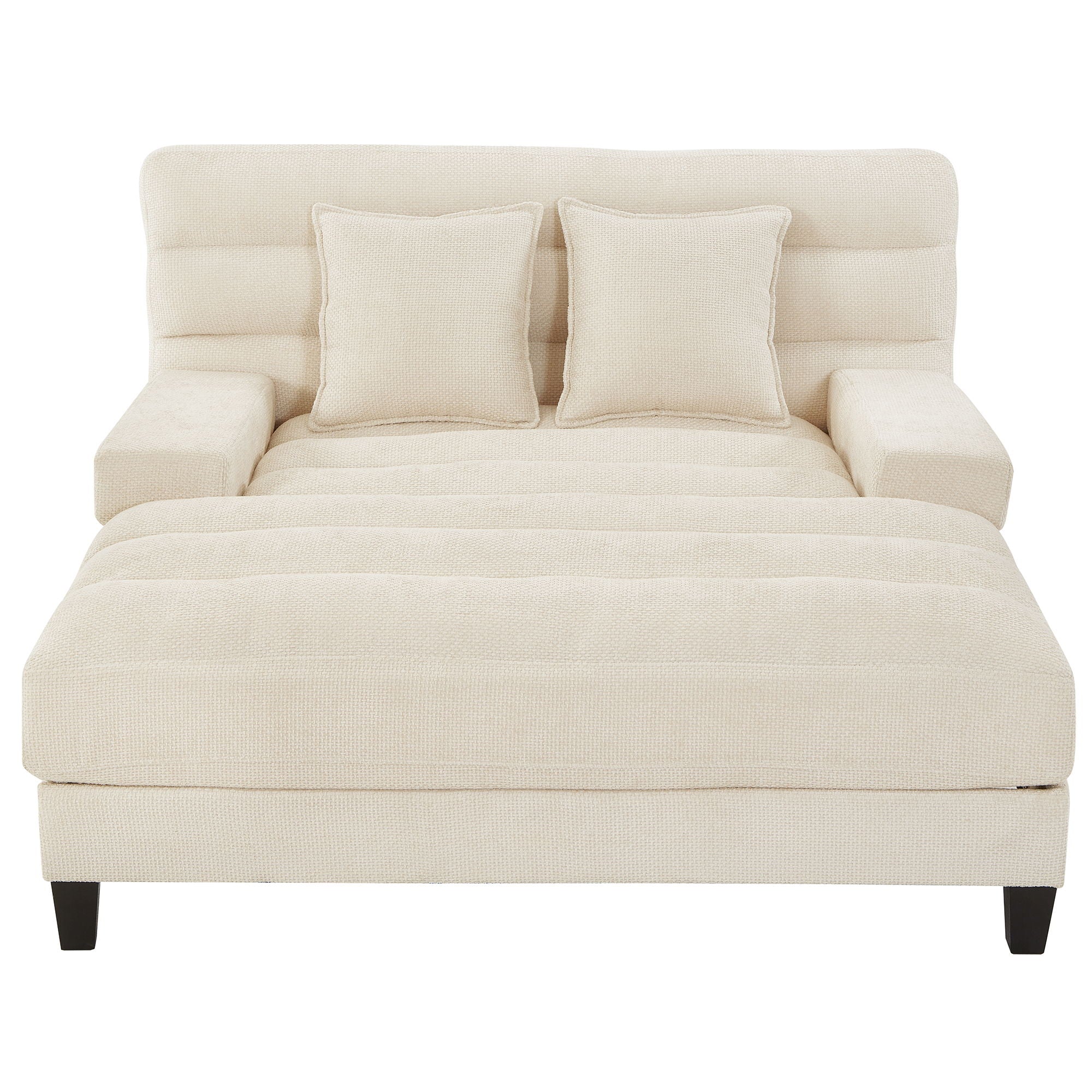 Chaise Bed Lounge Sofa Chair With Adjustable Backrest And LED Light Strip