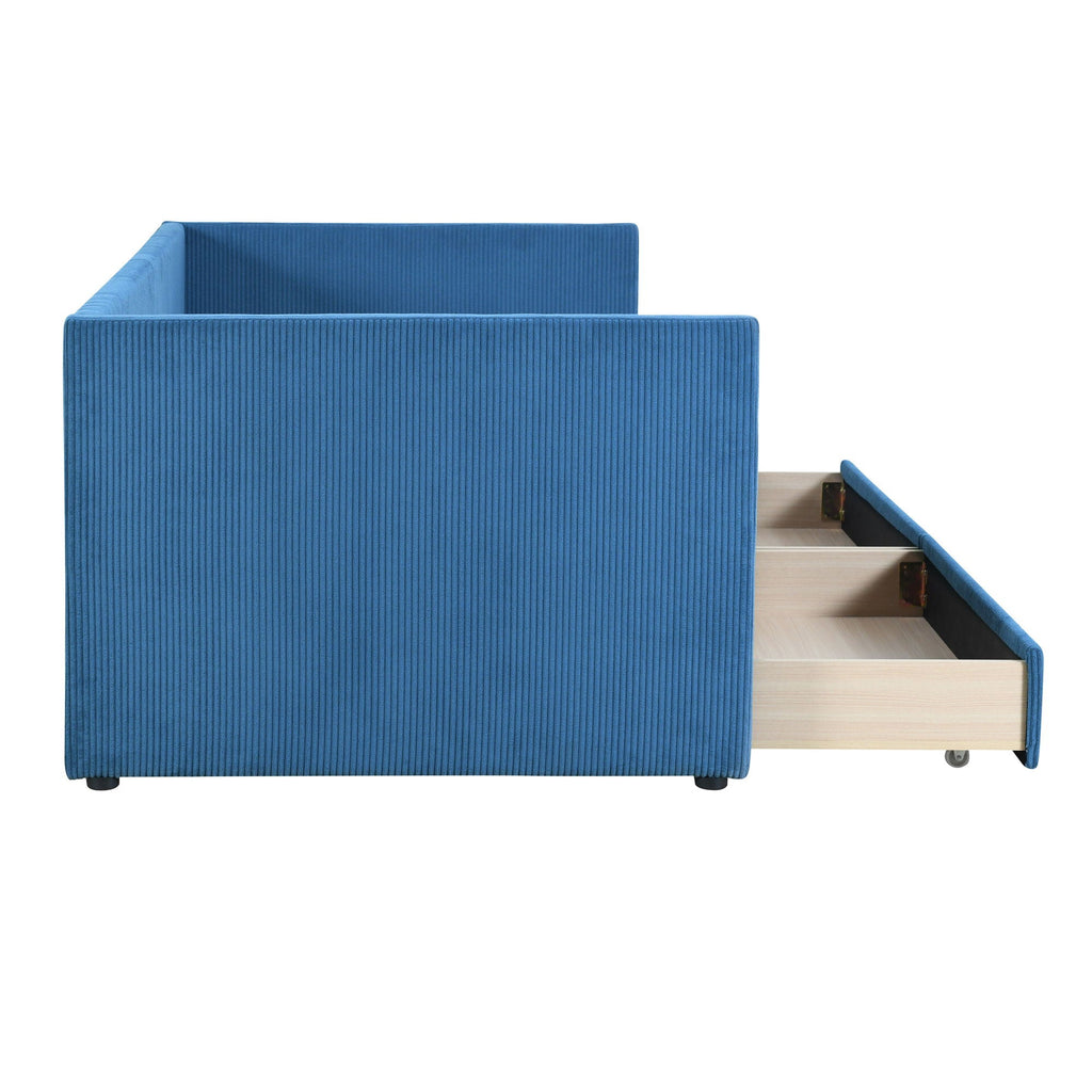 Daybed With Two Drawers And Wood Slat