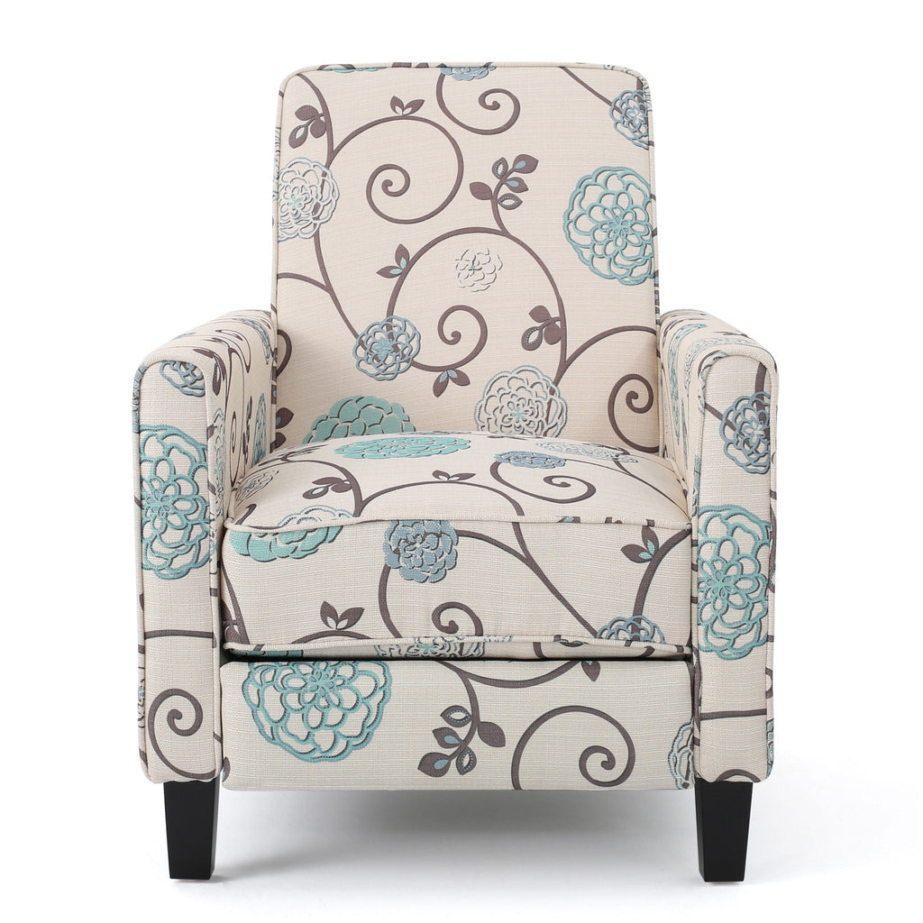 Push Back Upholstered Recliner Armchair