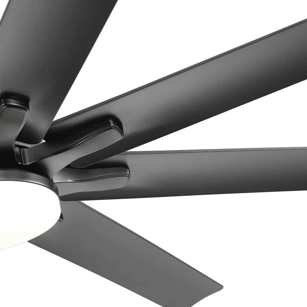 Ceiling Fan With Dimmable LED Light, 8 Blades, Smart Remote Control, Reversible DC Motor For Home Office And Living Spaces - Matte Black