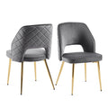 Dining Chairs With Metal Legs And Hollow Back Upholstered Dining Chairs