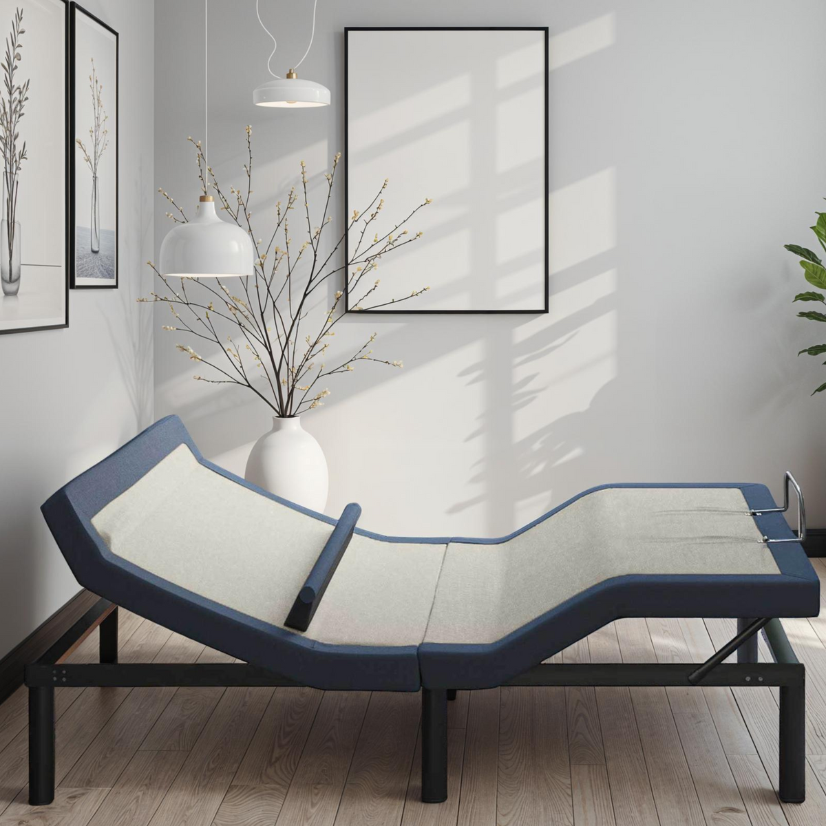 Queen Adjustable Bed Base with Head/Foot Tilt and Lumbar Position Adjustment