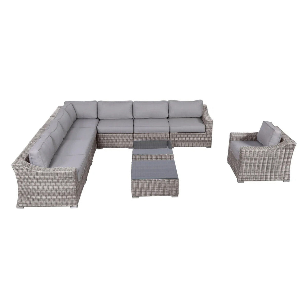 Outdoor Wicker Conversation Set With Cushions, All Weather