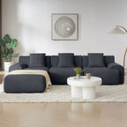 L Shaped Modular Sectional Sofa And Movable Ottoman