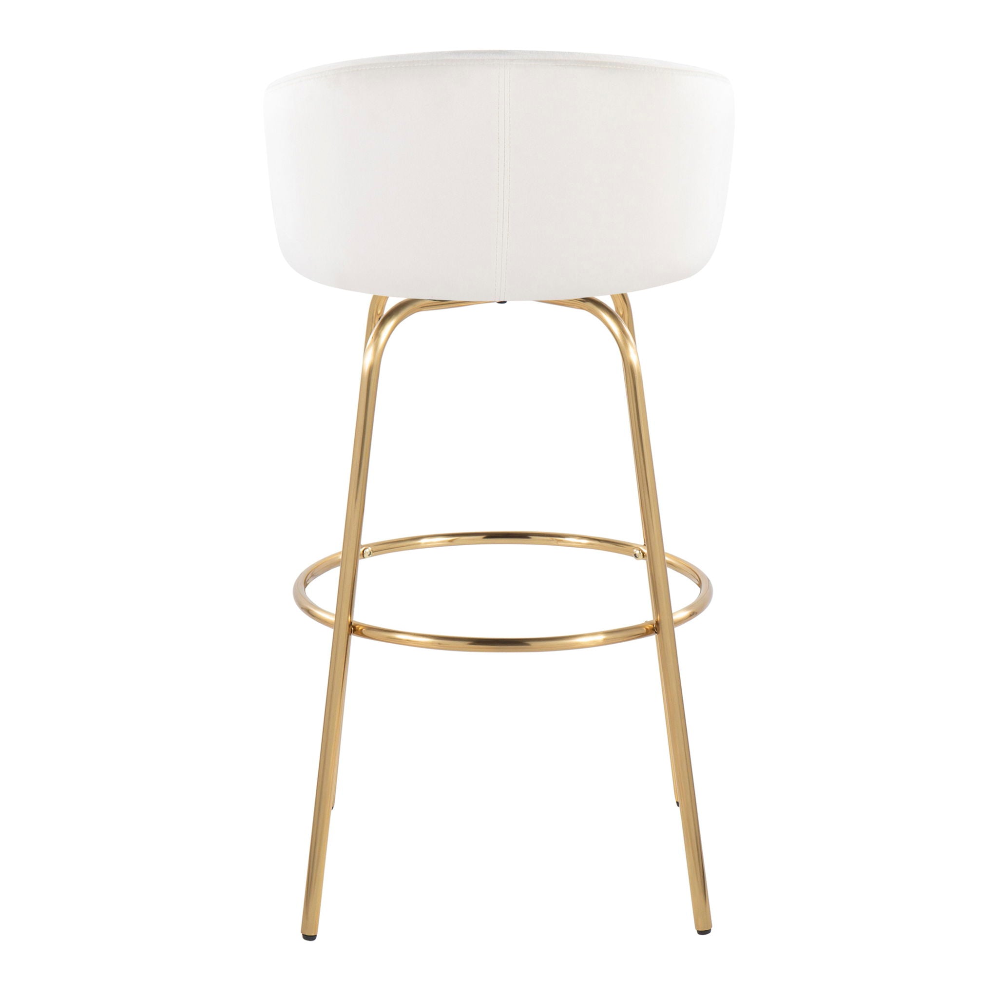 Claire - Contemporary / Glam Fixed Height Bar Stool (Set of 2) Round Footrest (Set of 2)
