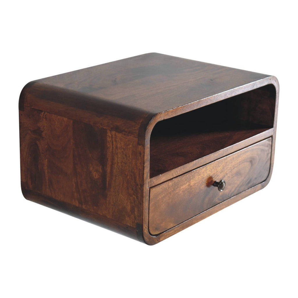 Curved Upper Slot Floating Nightstand