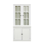Retro Style Hutch Cabinet With Glass Door, China Cabinet For Home