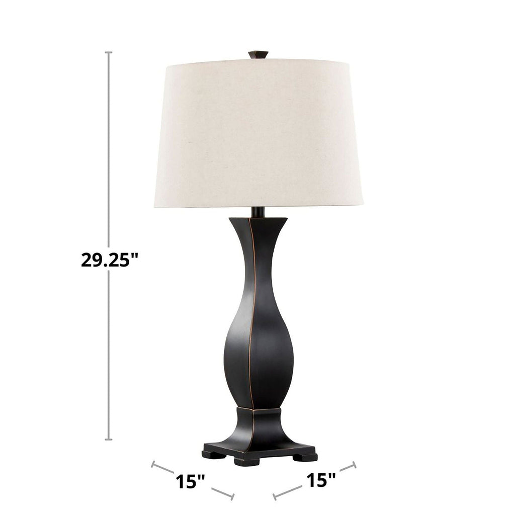 Riley - Contemporary Table Lamp (Set of 2) - Oil Rubbed Bronze / Oat