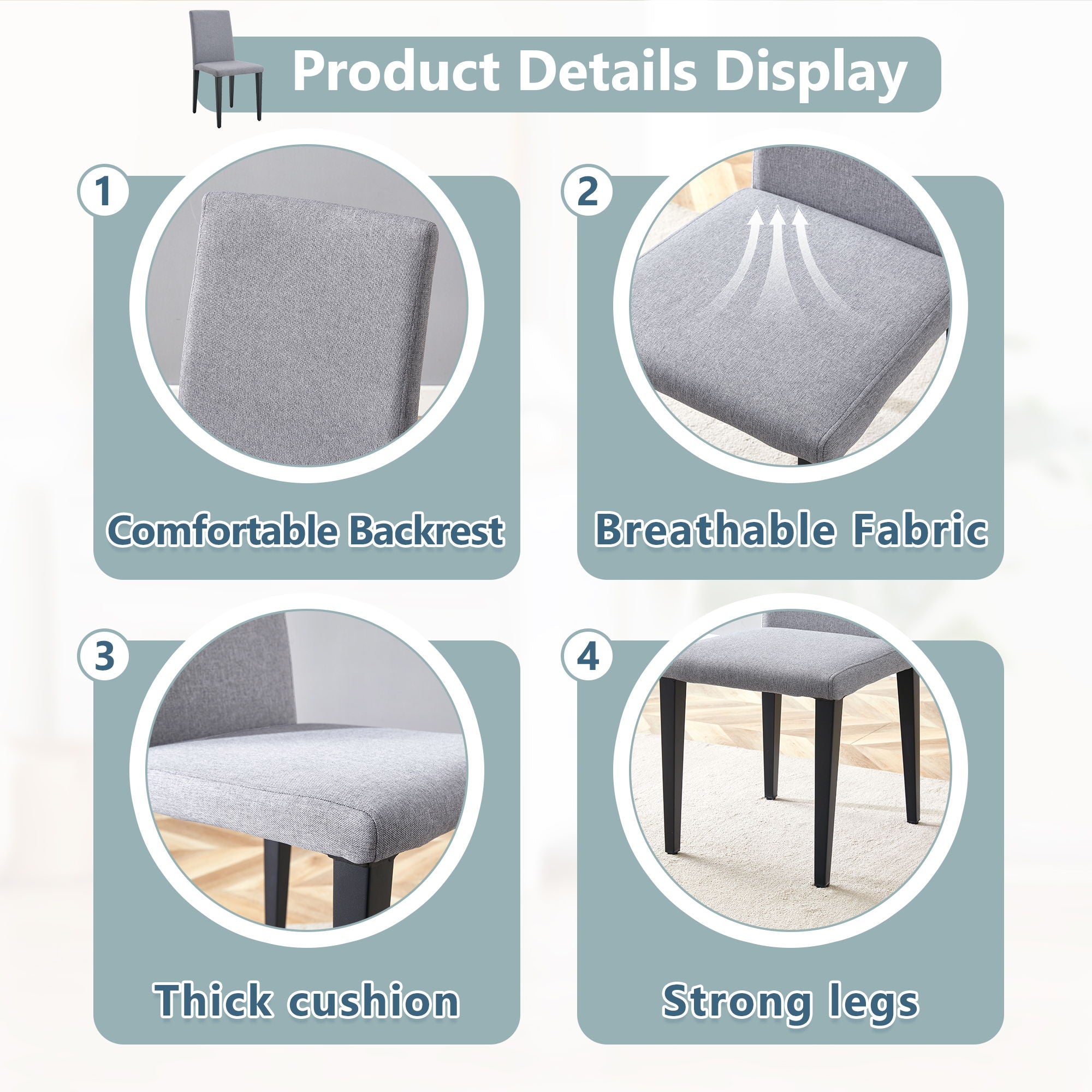 Versatile Dining Chairs With Comfortable Design And Metal Legs