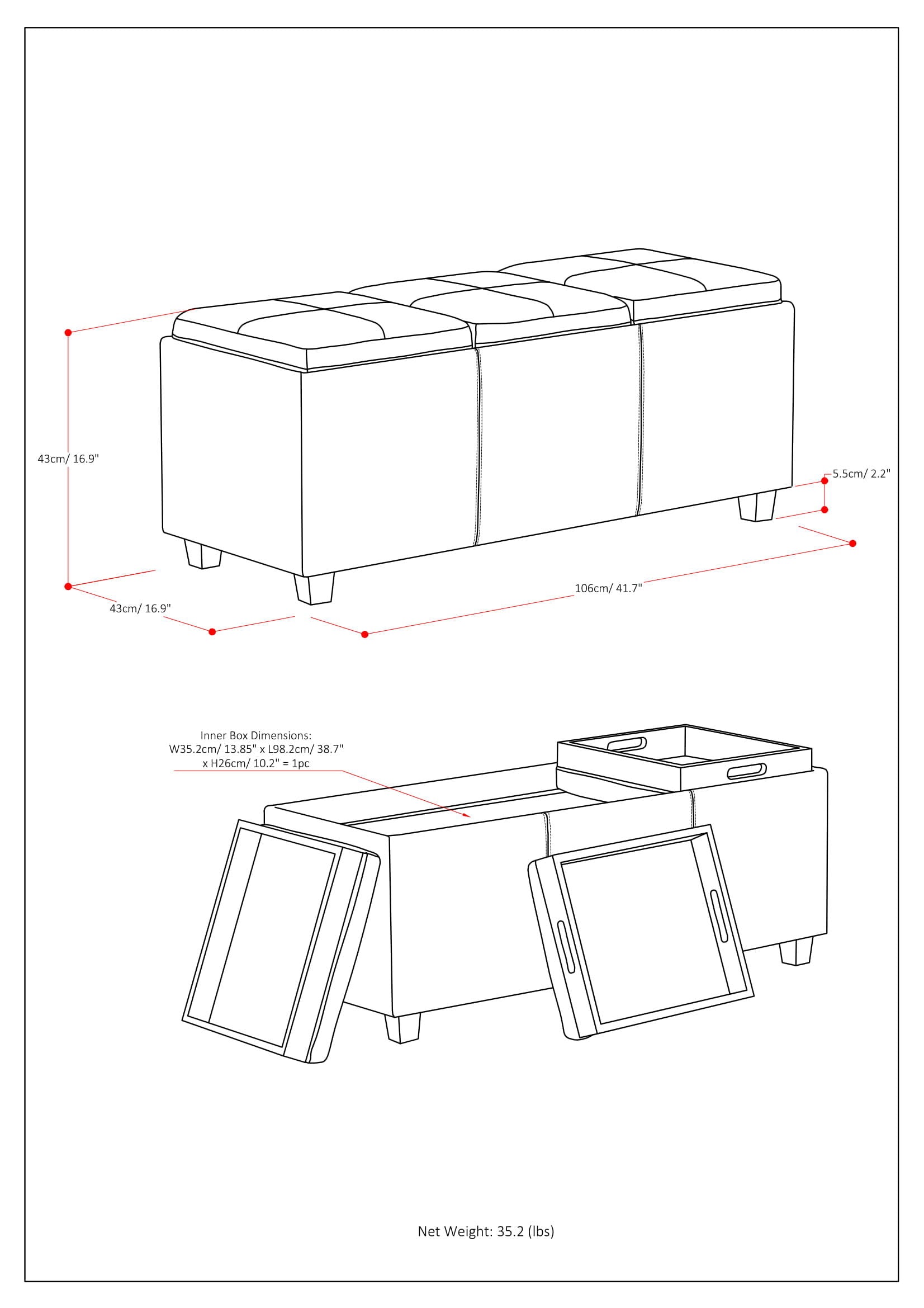Avalon - Multi Functional Storage Ottoman