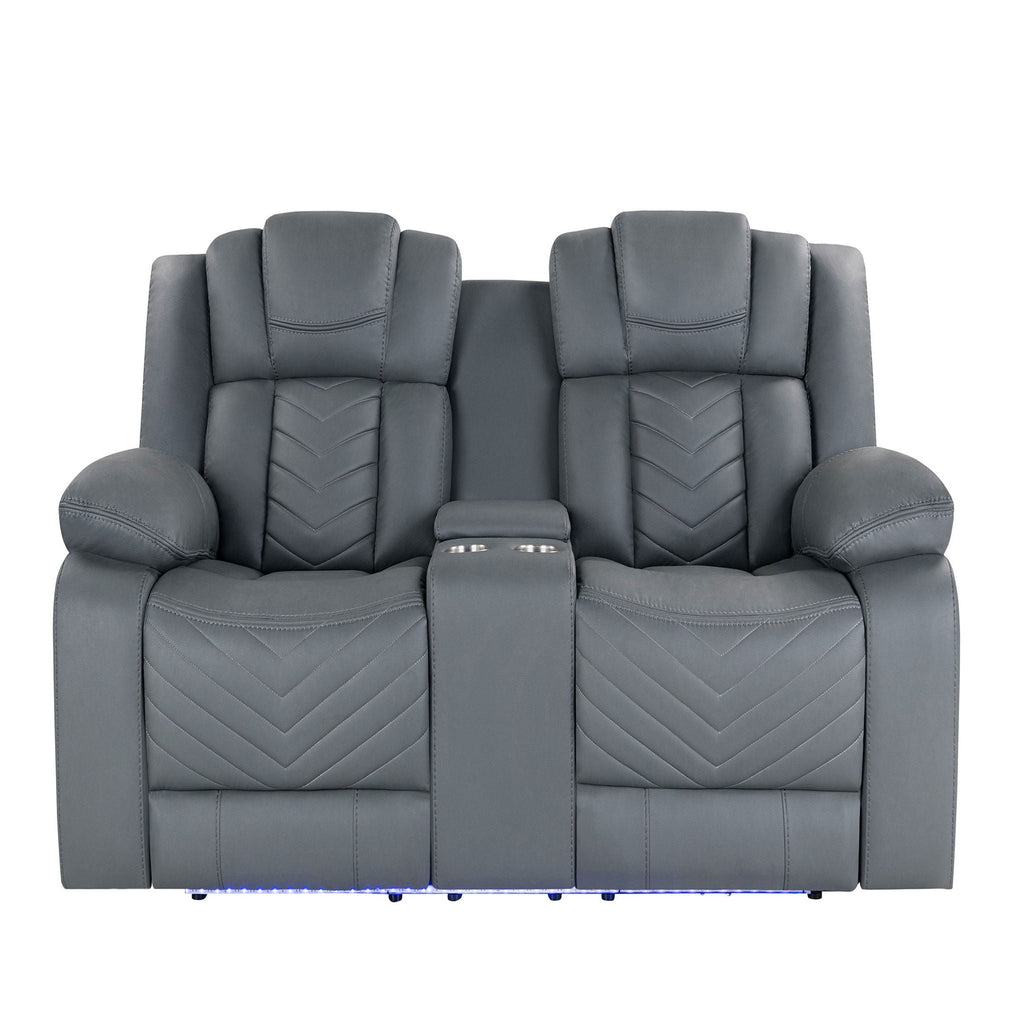 Raize - Power Living Room Set With Storage Console And Cup Holders