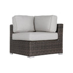 Contemporary Outdoor Rattan Wicker Sectional Seating Group With Cushions