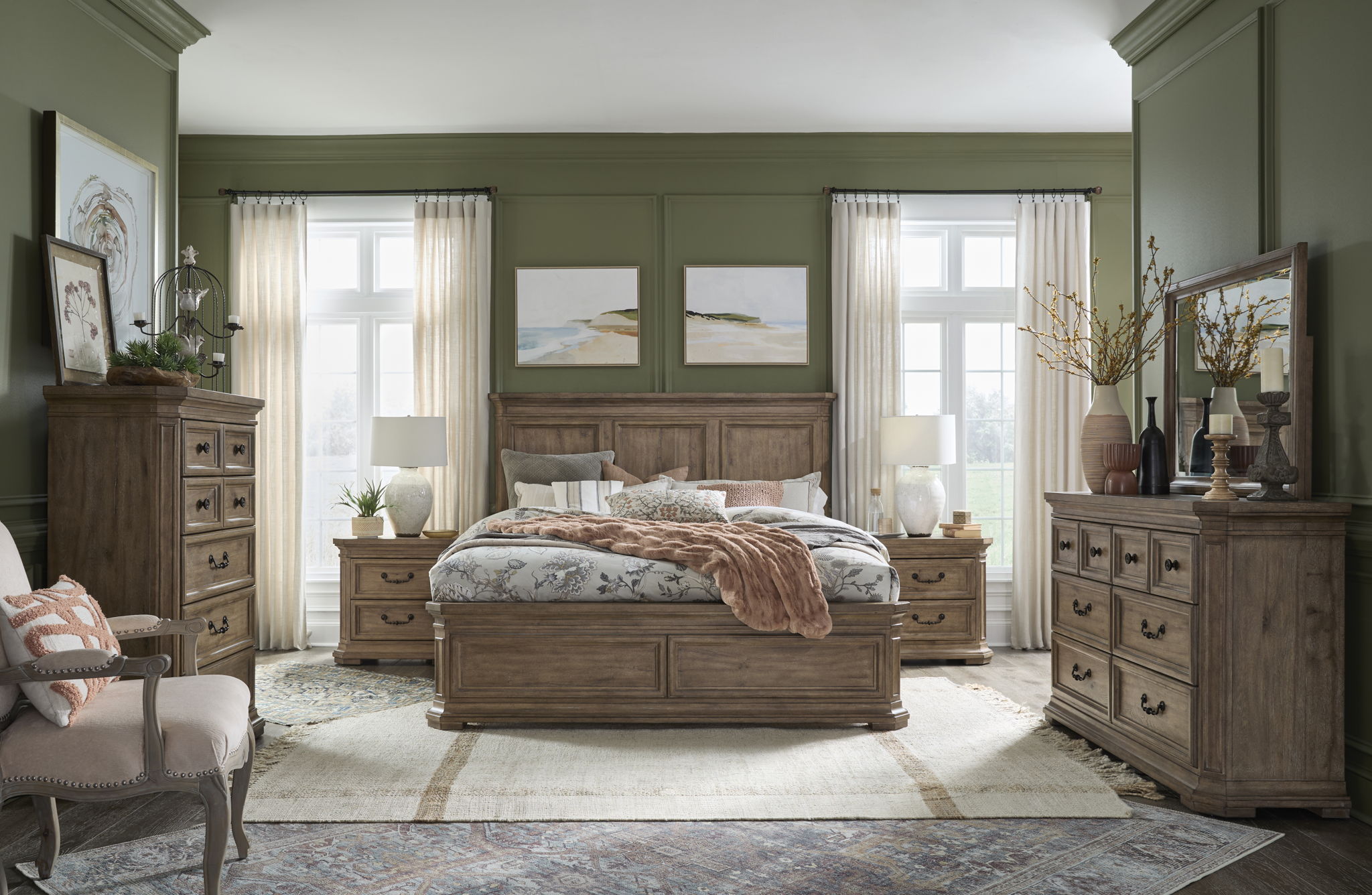 Adler Court - Landscape Mirror - Florentine Walnut