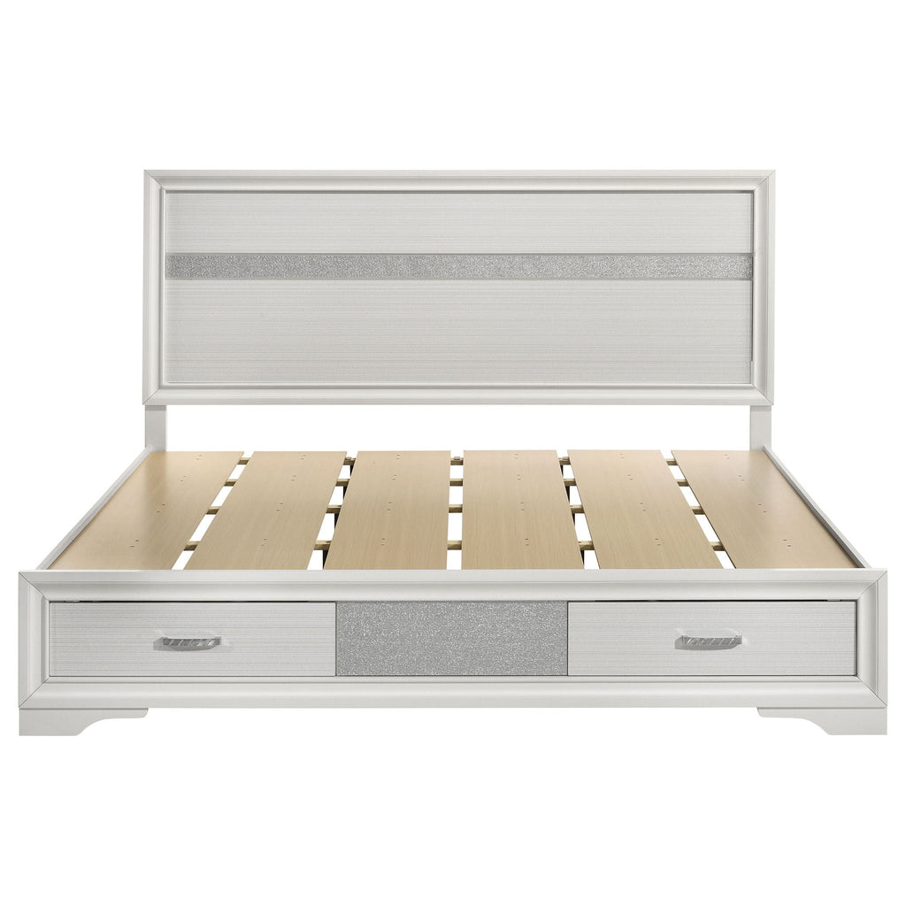 Miranda 51-inch Wood Eastern King Storage Panel Bed White