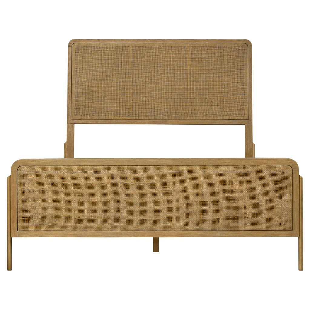Arini Rattan California King Panel Bed Sand Wash and Natural