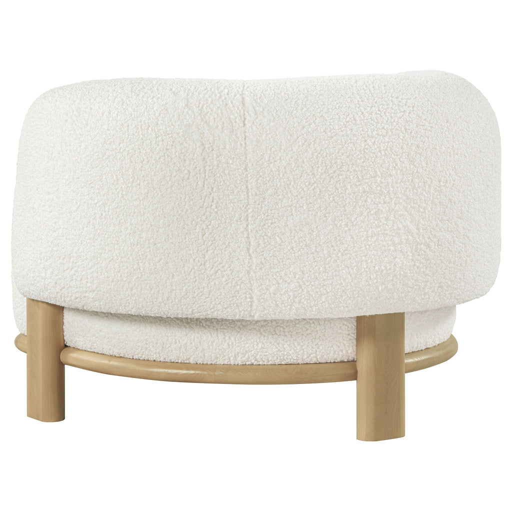Lawler Upholstered Barrel Back Accent Chair Ivory and Natural