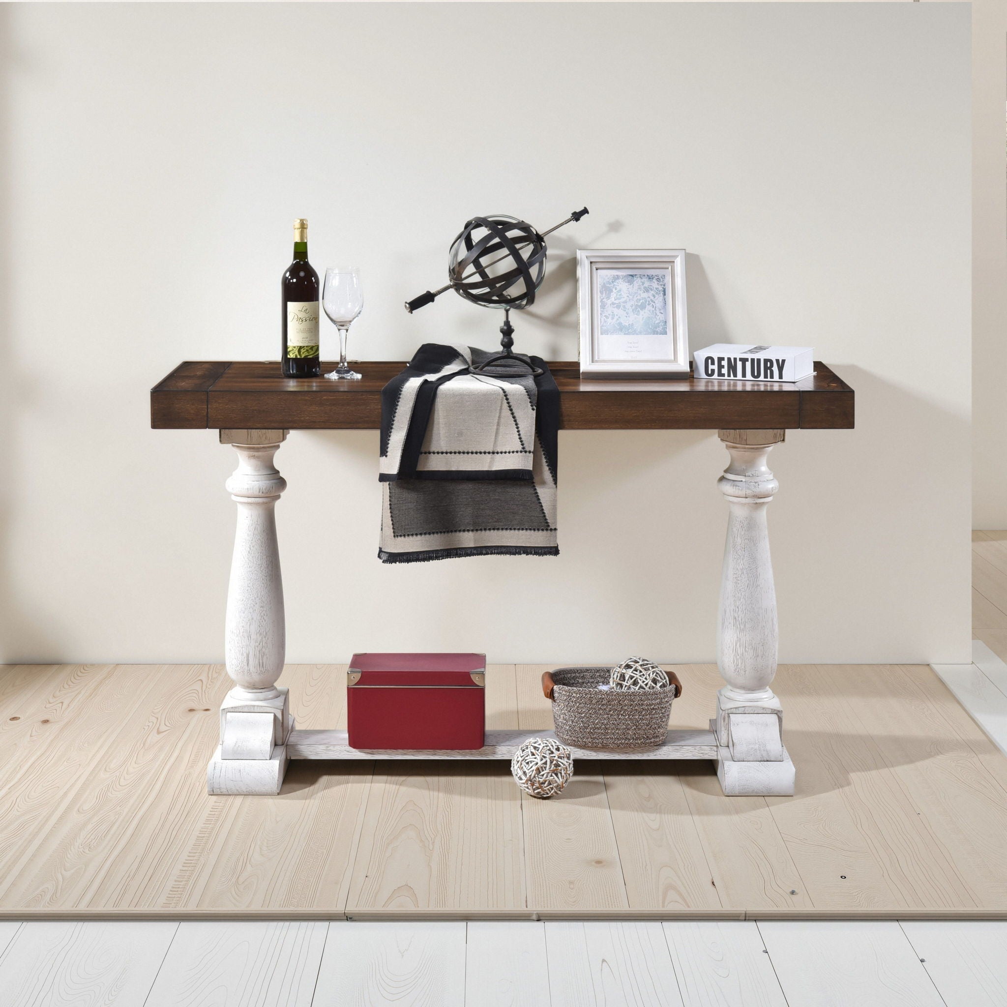 Farmhouse Retro Design Pedestal Sofa Tabe