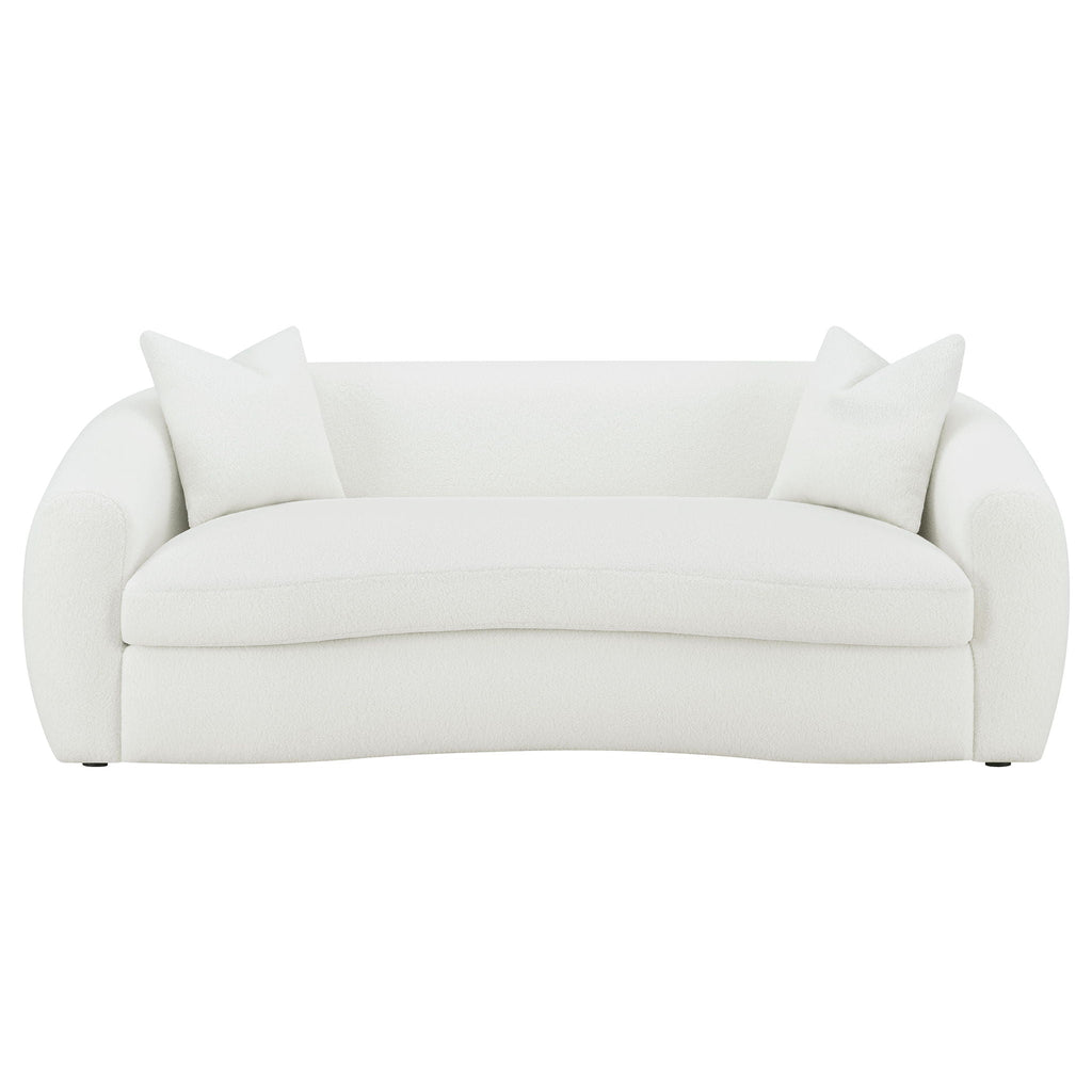 Isabella 2-piece Faux Sheepskin Upholstered Sofa Set Natural