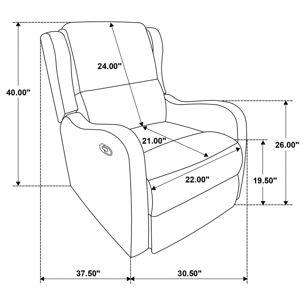Cortland - Upholstered English Arm Recliner Chair Comfort Enhancing Lounge Chair - Ivory