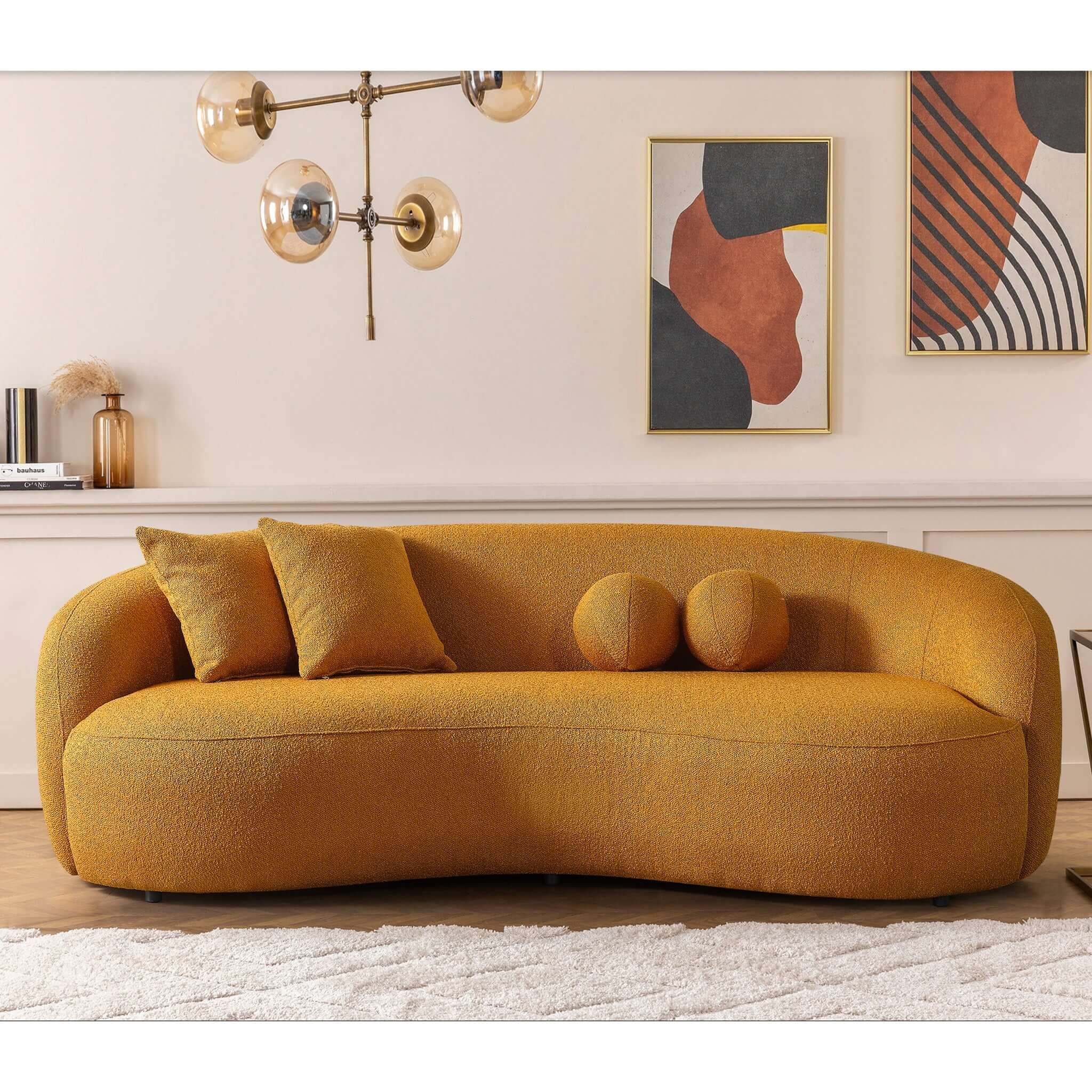 Drake - Japandi Style Curvy Boucle Sofa
