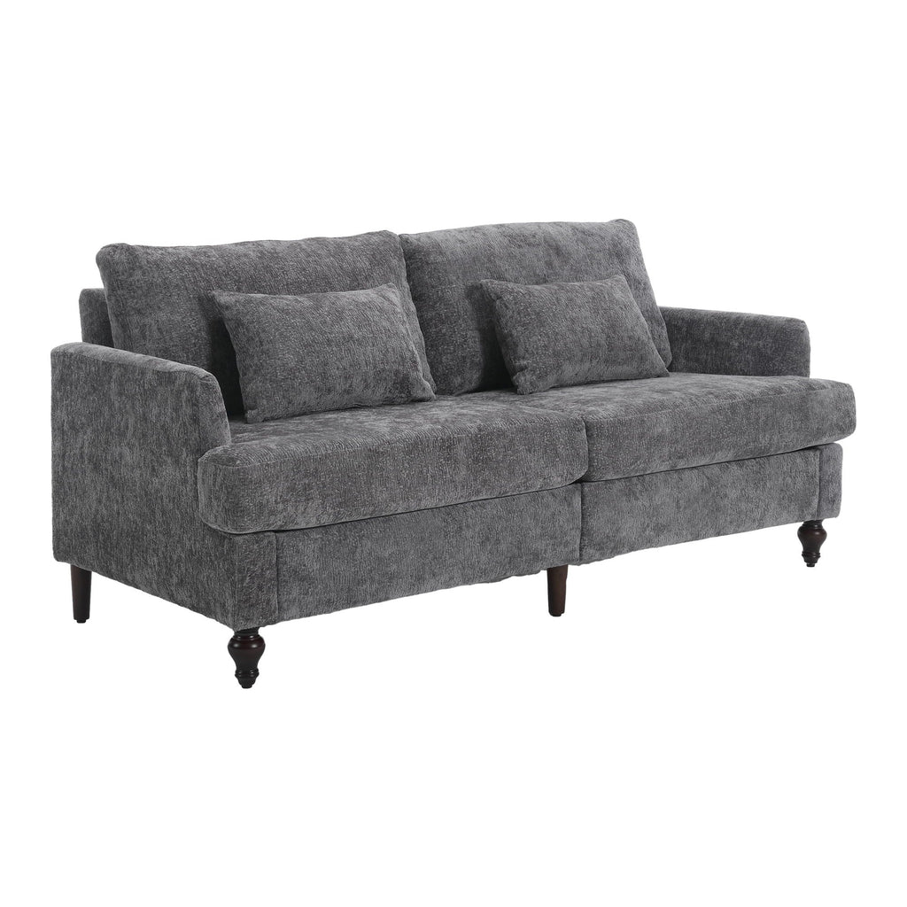 Mid Century Modern Fabric Loveseat Sofa, 2 Seat Upholstered Couch