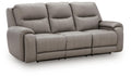 Real Moments - Power Reclining Sofa With Audio Seating - Ash