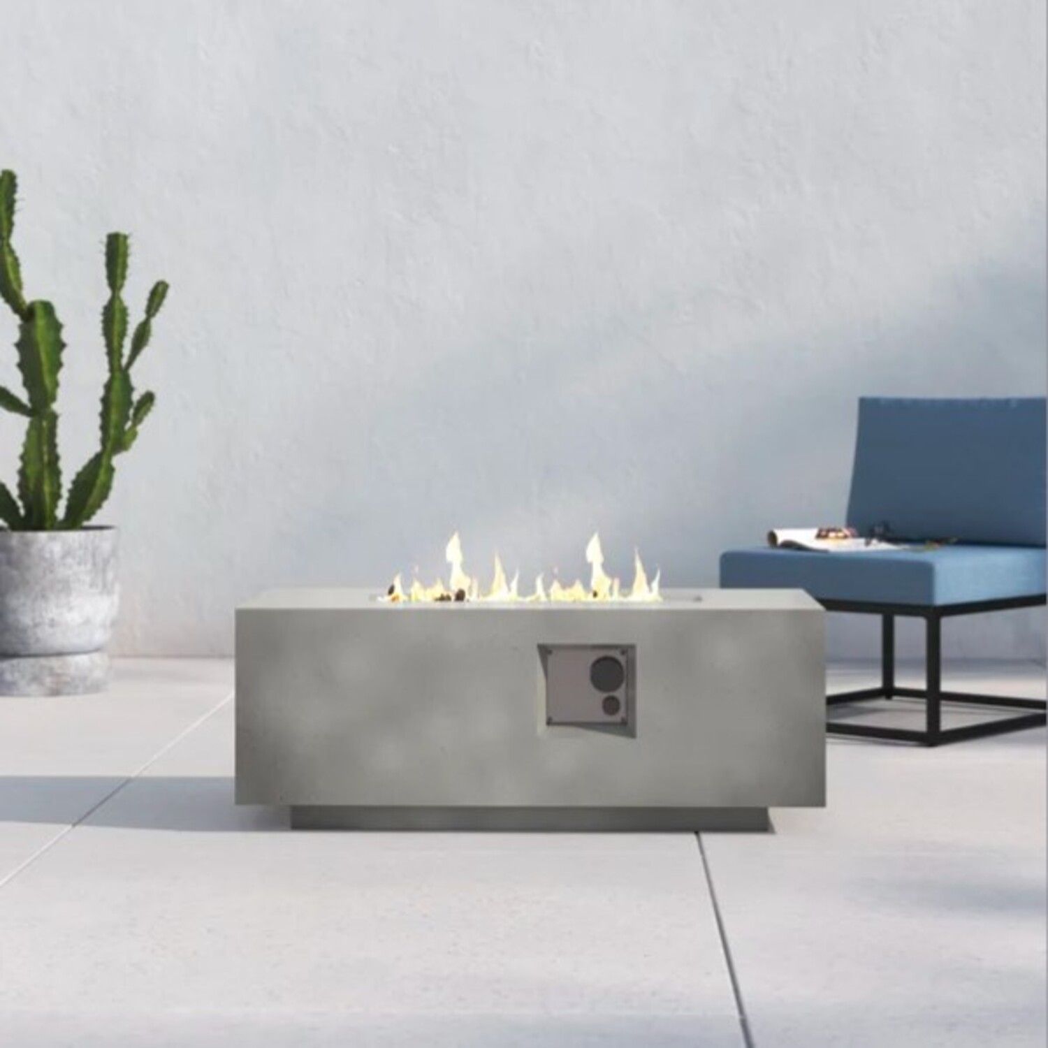 Propane Outdoor Durable Fire Pit Table - Gray