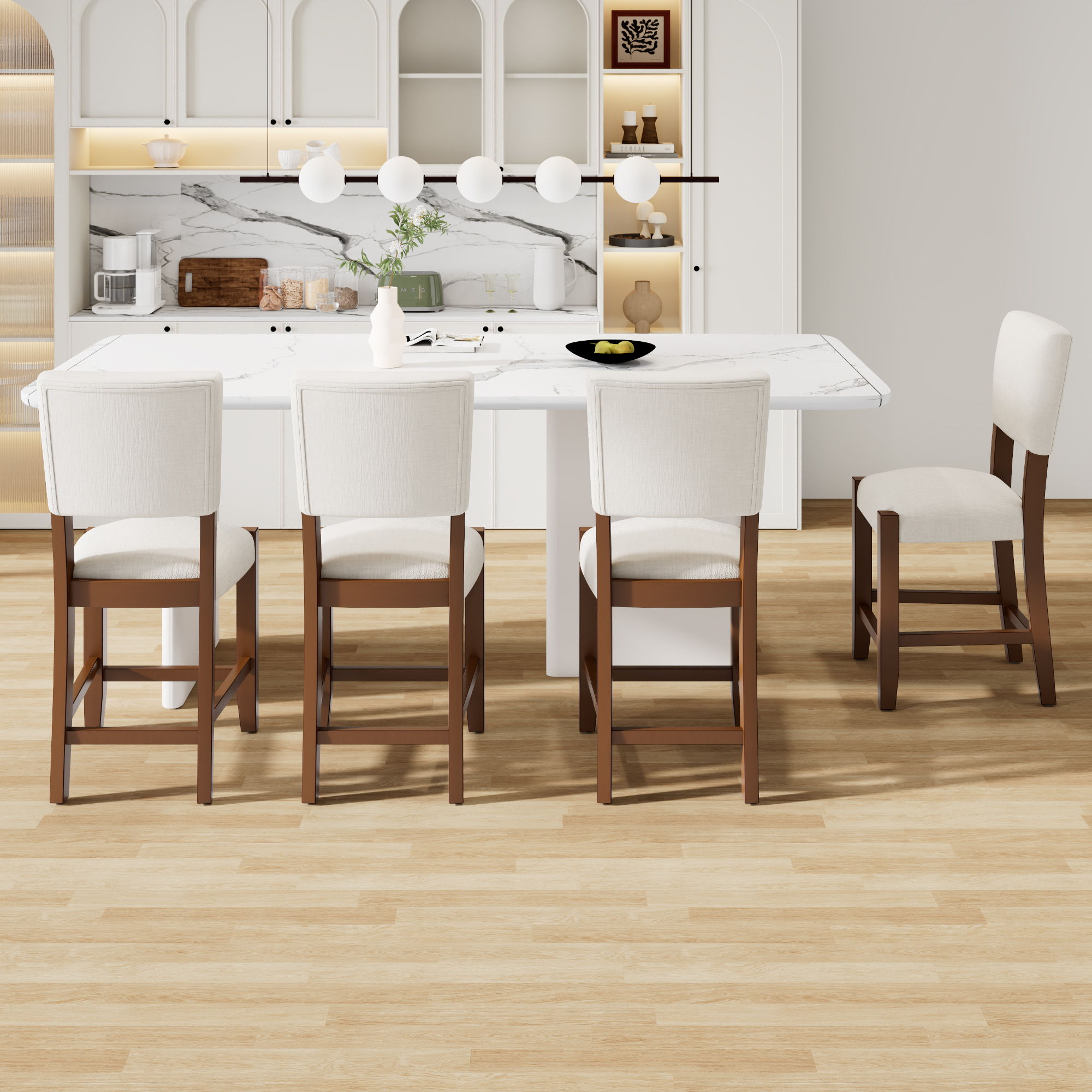 Mid Century Modern Bar Stools, Upholstered Counter Chairs