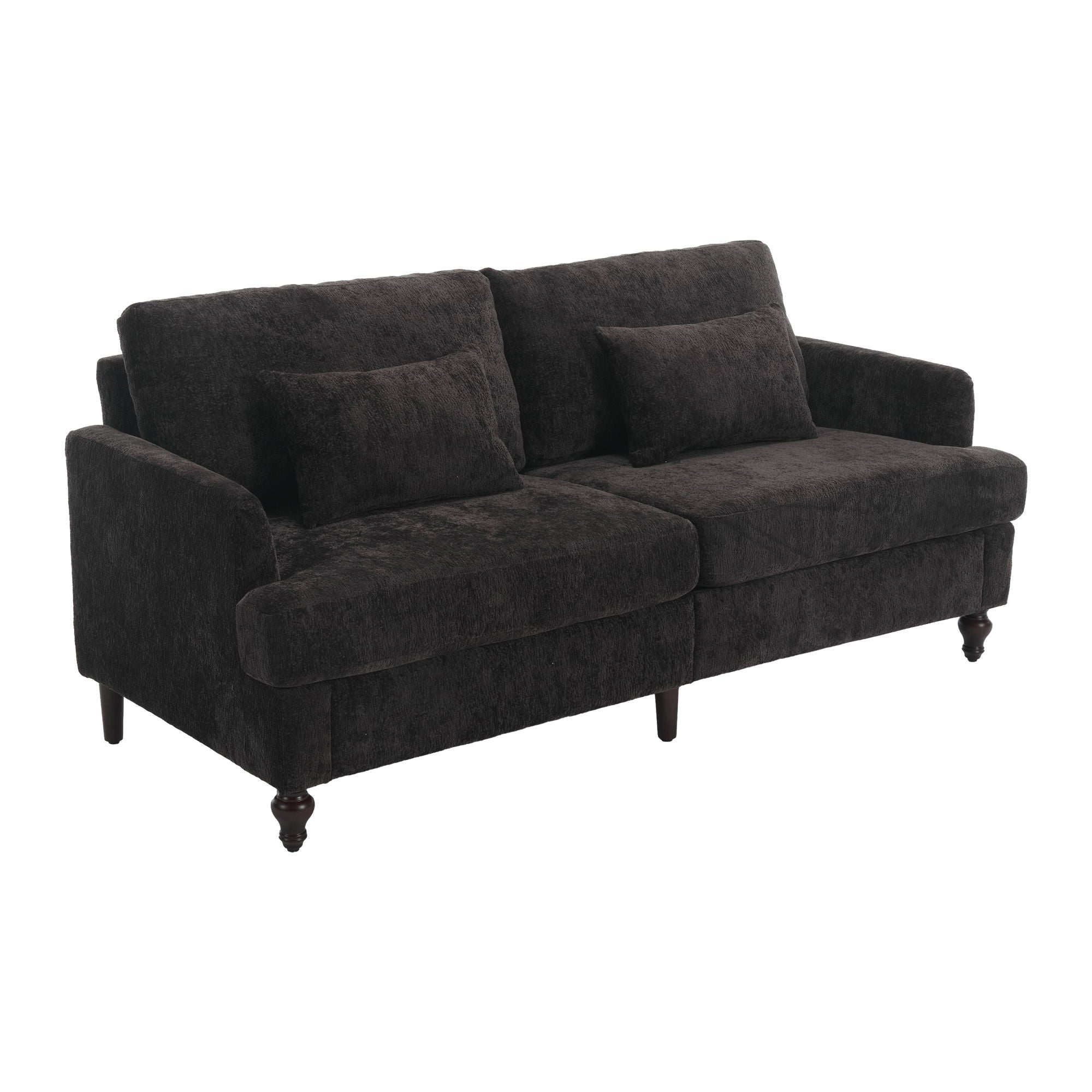 Mid Century Modern Fabric Loveseat Sofa, 2 Seat Upholstered Couch