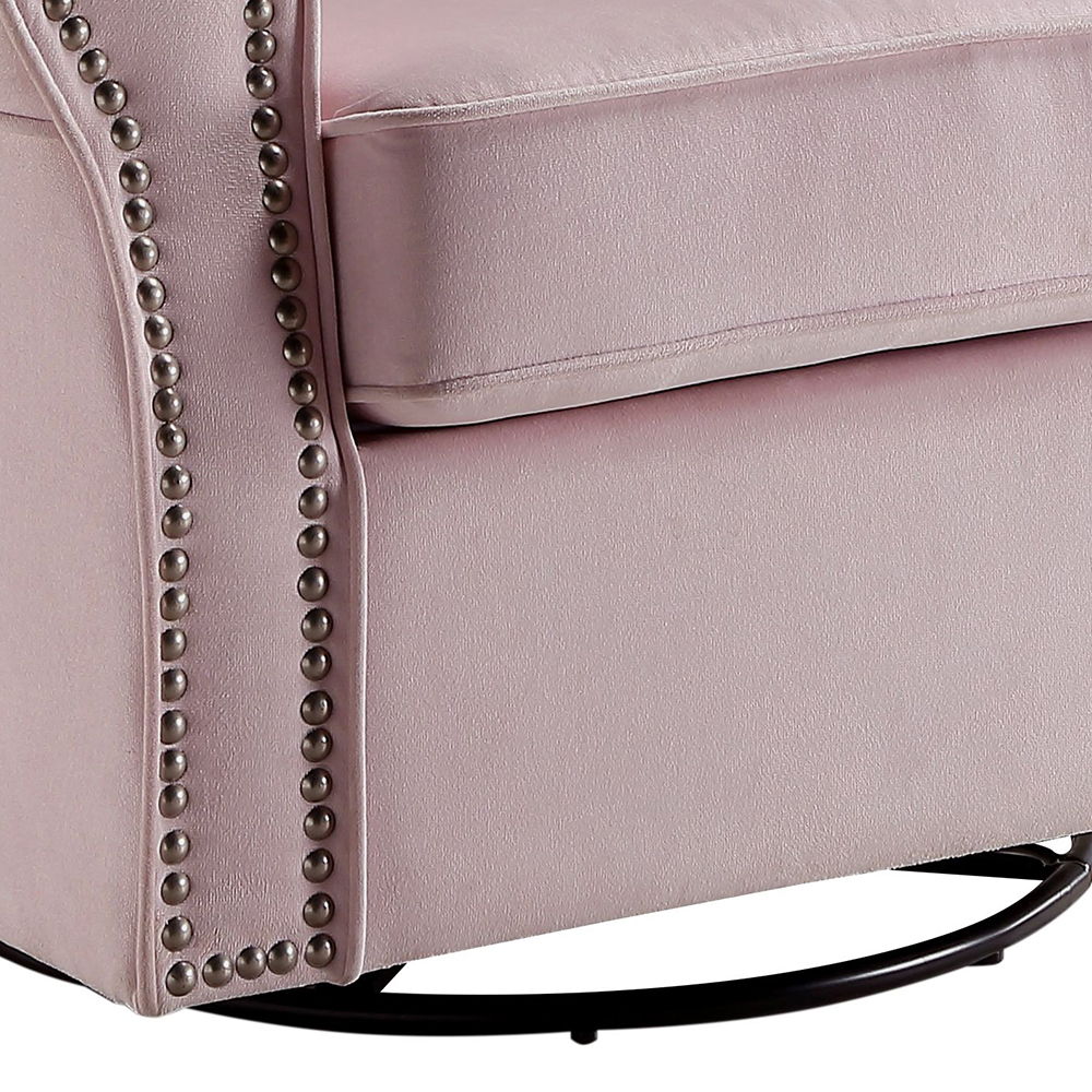Tamaki - Swivel Chair With Glider - Pink Fabric
