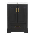 Bathroom Vanity With Sink, 1 Divided Drawer And 2 Soft Close Doors With Double Shelf