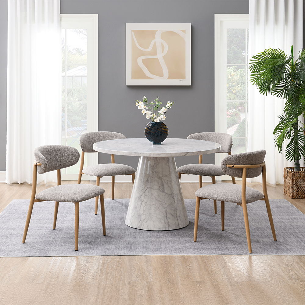 Kacey - Side Chair (Set of 2) - Gray Boucle & Natural