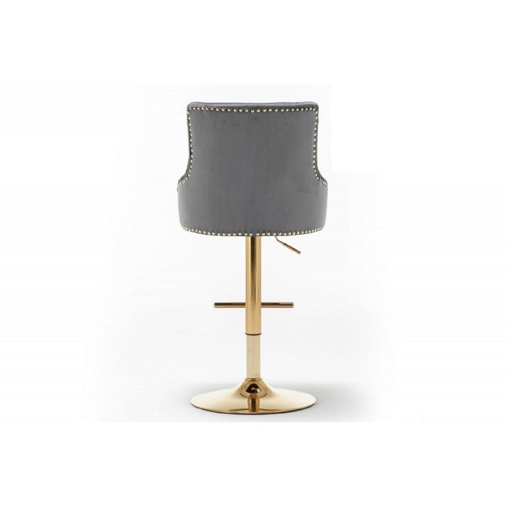Adjustable Swivel Bar Stool With Nailhead Trim (Set of 2)
