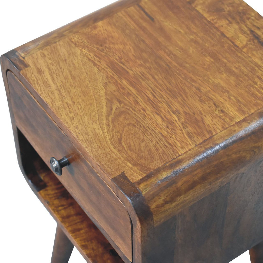 Mini Chestnut Curve Lower Bedside Nifhtstand