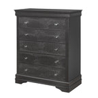 Shaker - 5 Pieces Bedroom Set With Crystal Inspired Tufted Headboard And LED Lighting