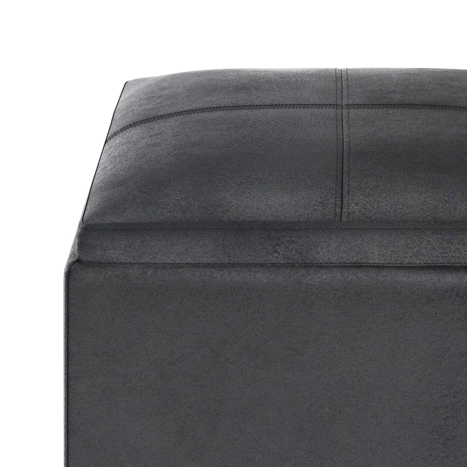Rockwood - Upholstered Cube Storage Ottoman With Tray
