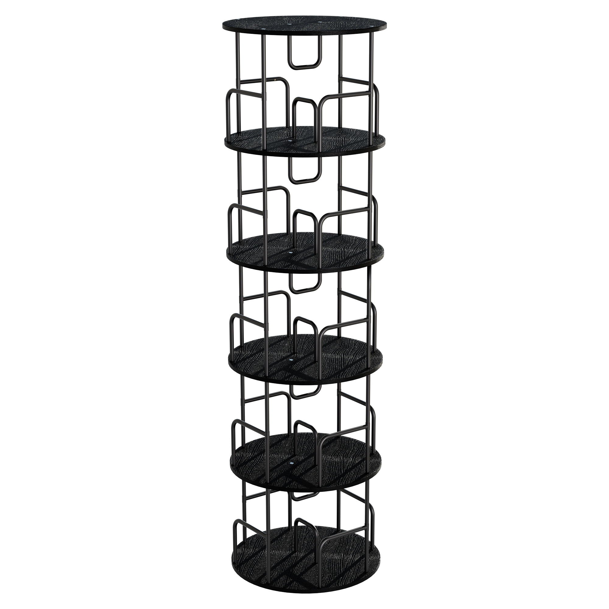 Rotating Bookshelf Tower 5 Tier Spinning 360 Degree Revolving Storage Shelf
