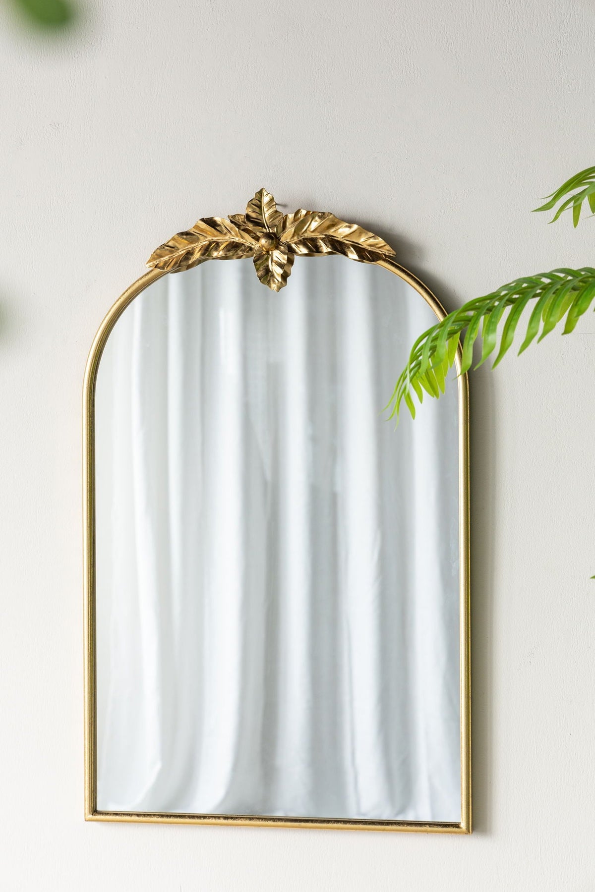 Arched Wall Mirror With Metal Frame, Wall Mirror For Living Room