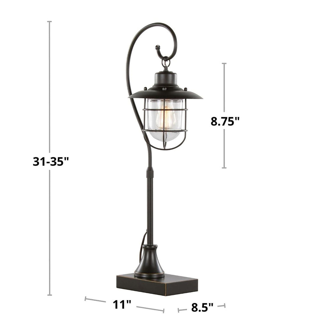 Landen - Contemporary Task Lamp (Set of 2) - Oil Rubbed Bronze / Clear