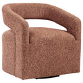 Westhill Boucle Upholstered Swivel Accent Chair Berry