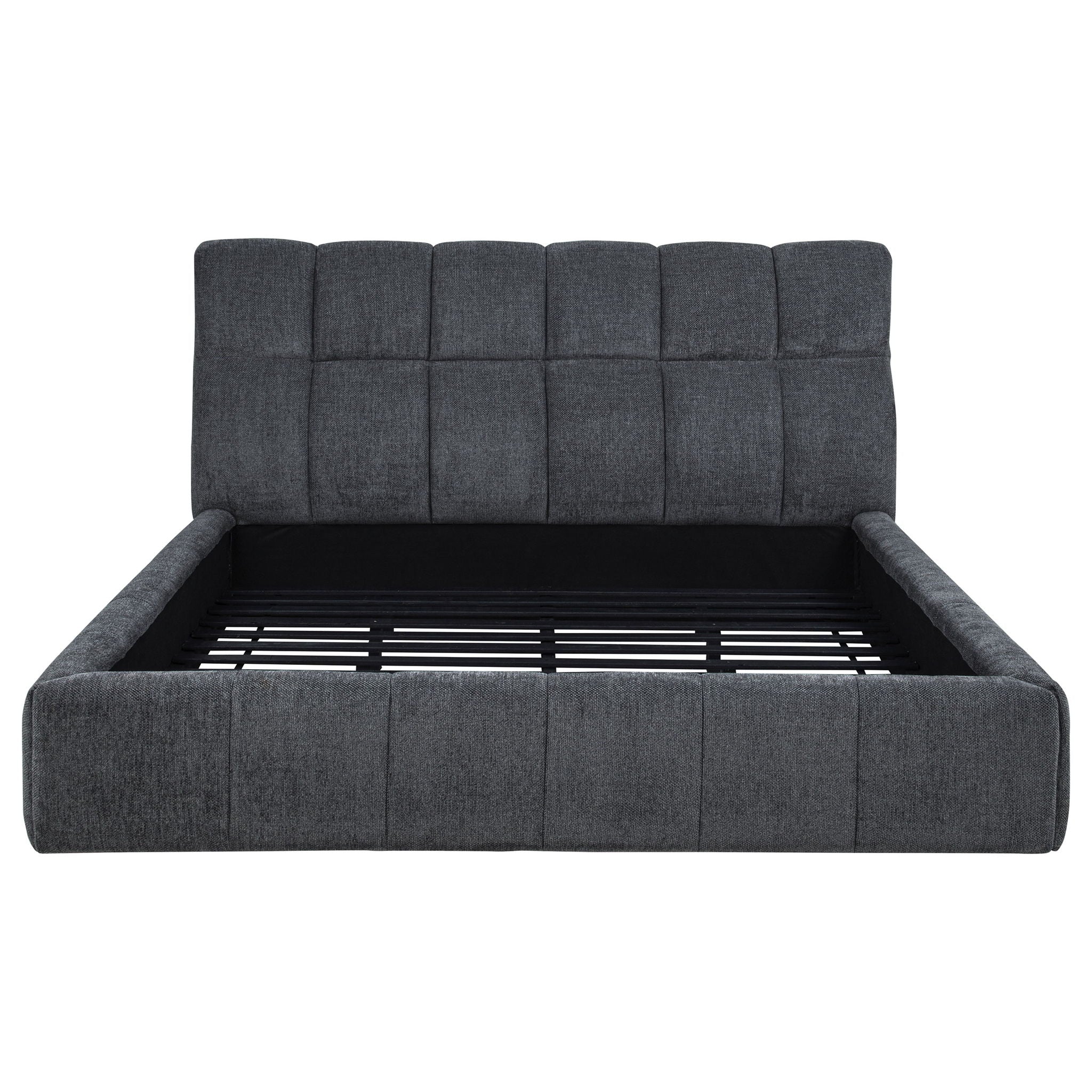Nollet 48-inch Upholstered California King Platform Bed Grey