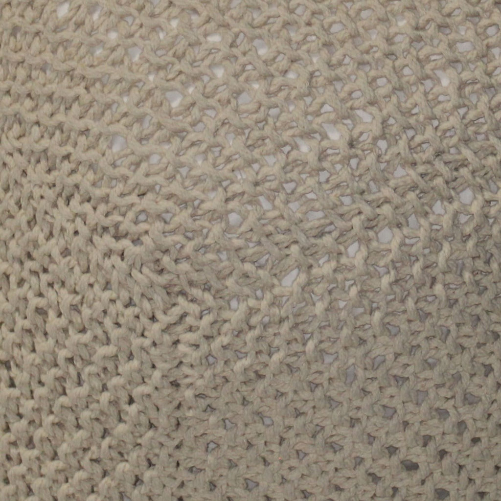 Semi Rounded Pouf, Cable Knitted, Perfect Seating