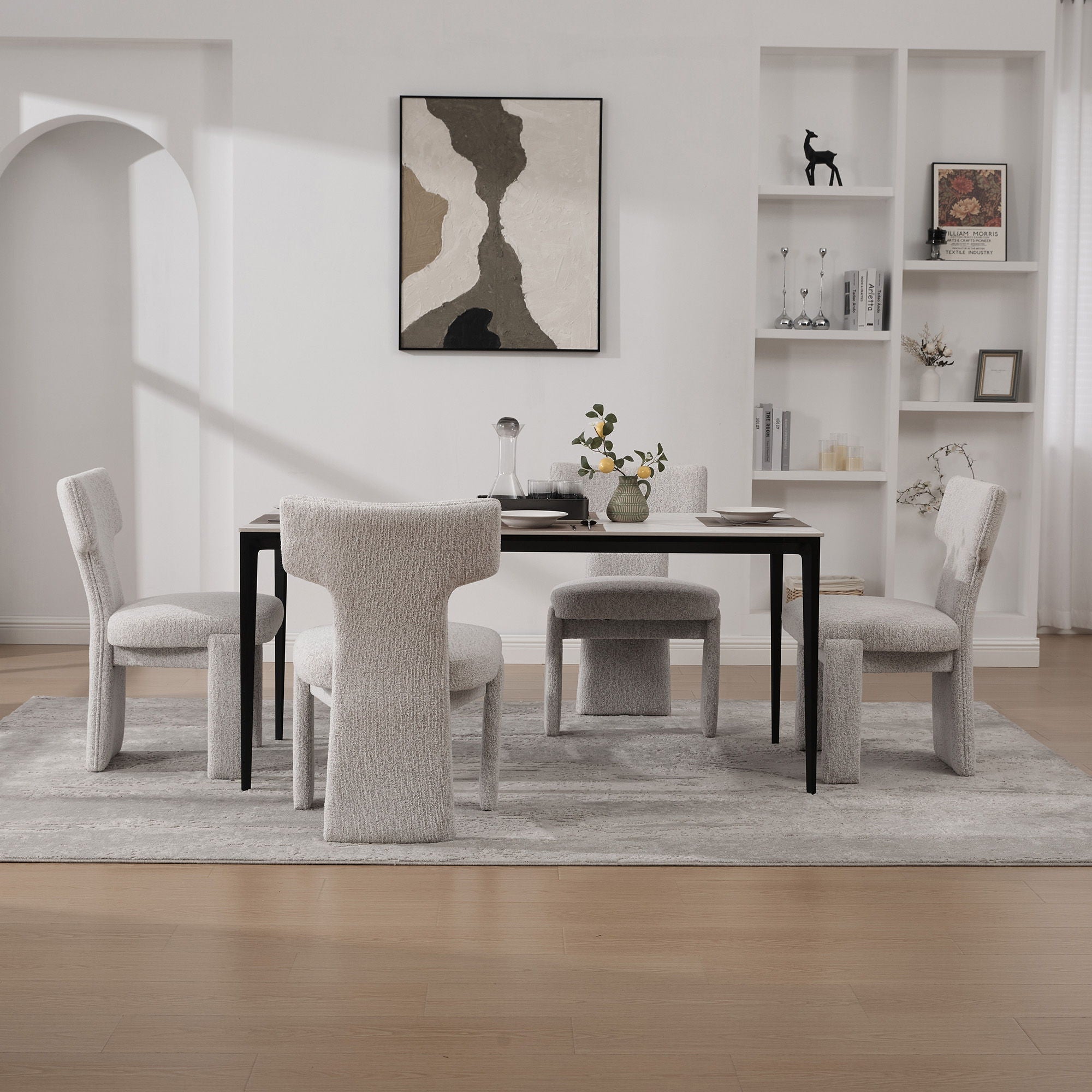 Armless Curved Back Accent Chairs